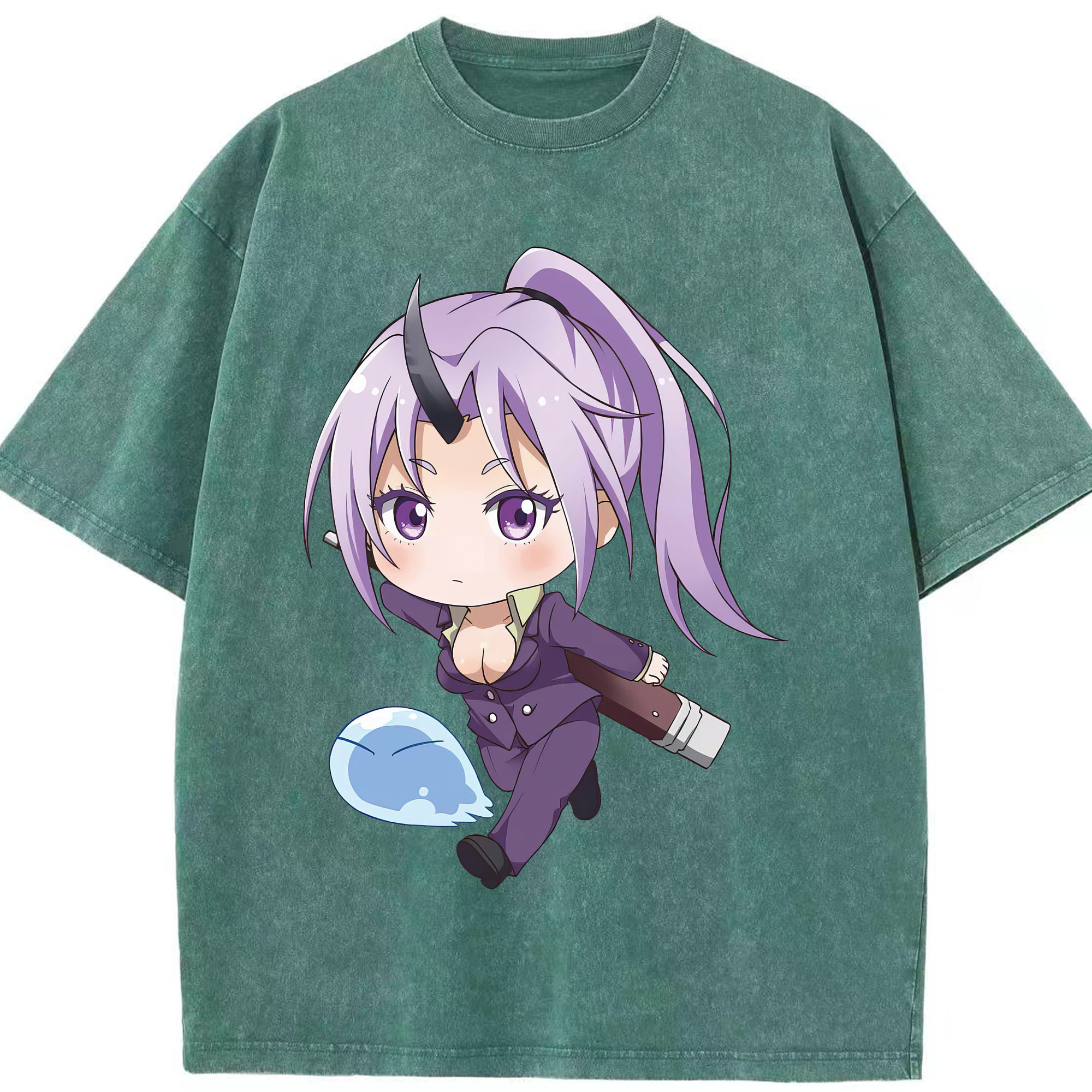 （画像用） 転スラ Regarding Reincarnated to Slime 綿100% ヴィンテージ風 半袖Tシャツ（フロントプリント）